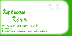 kalman kirr business card