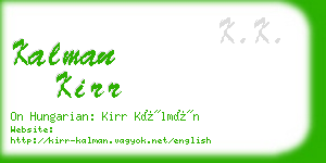 kalman kirr business card